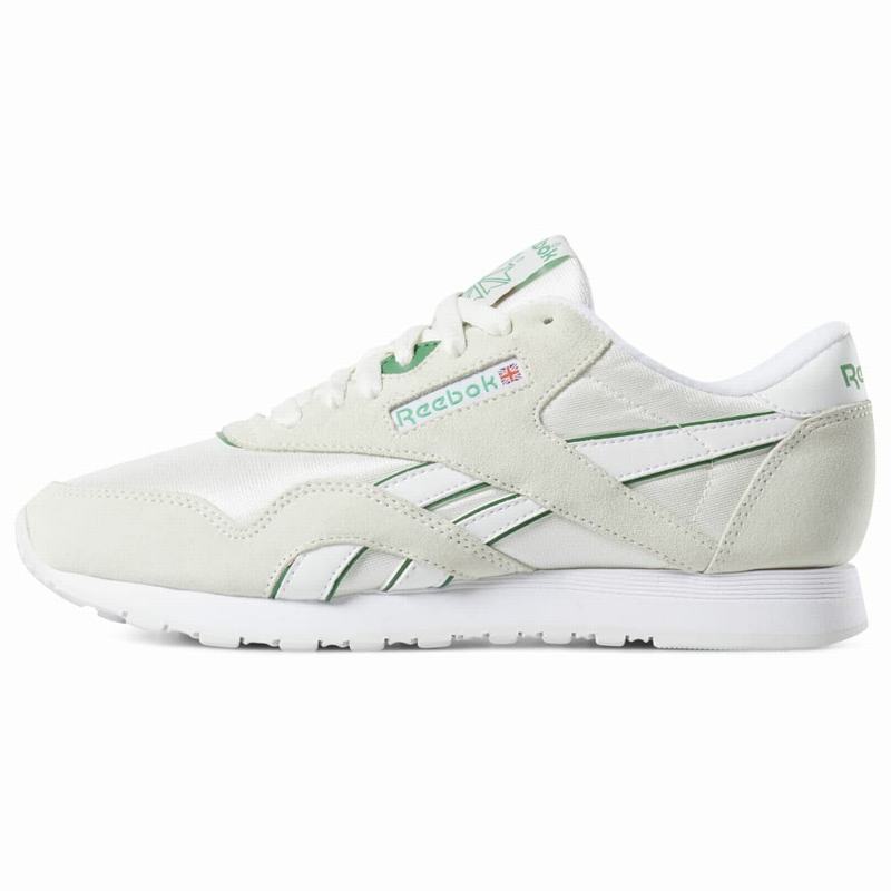 Reebok Classic Nylon Shoes Womens White/Green India ZX7772AU